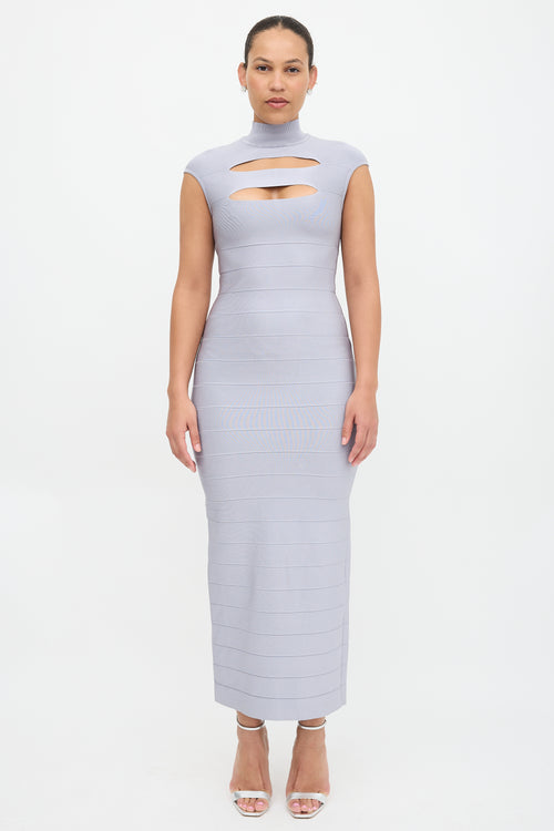 Hervé Léger Bandage Cut Out Maxi Dress