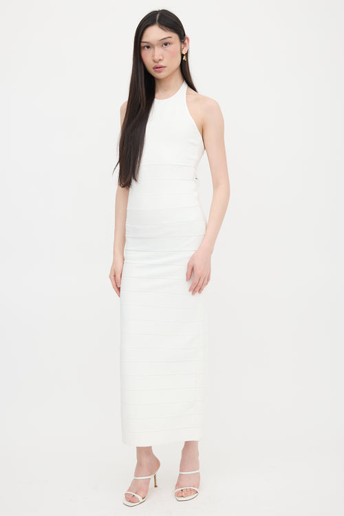 Hervé Léger Bandage Halter Maxi Dress