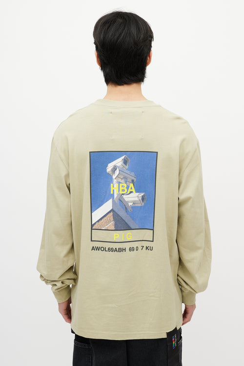 Hood By Air Green & Multicolour 69 Security Camera Top