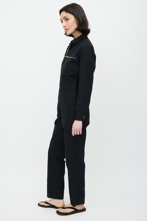 Horses Atelier Black & Gold Zip Jumpsuit