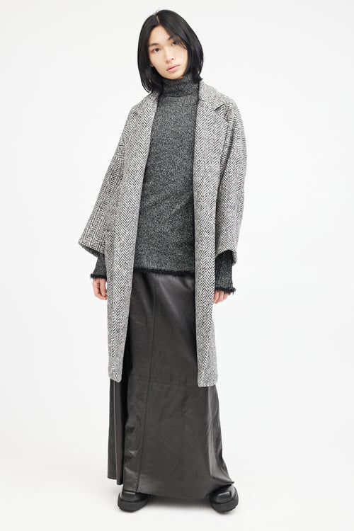 Horses Atelier Black & White Wool Houndstooth Coat
