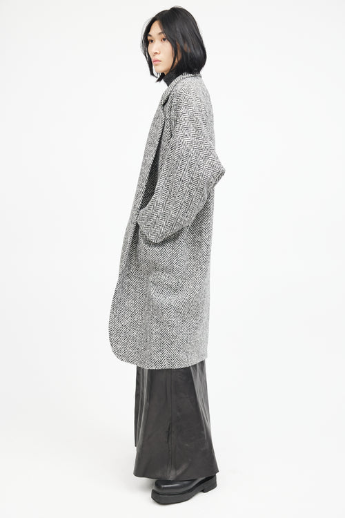 Horses Atelier Black & White Wool Houndstooth Coat