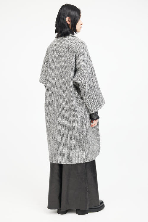 Horses Atelier Black & White Wool Houndstooth Coat