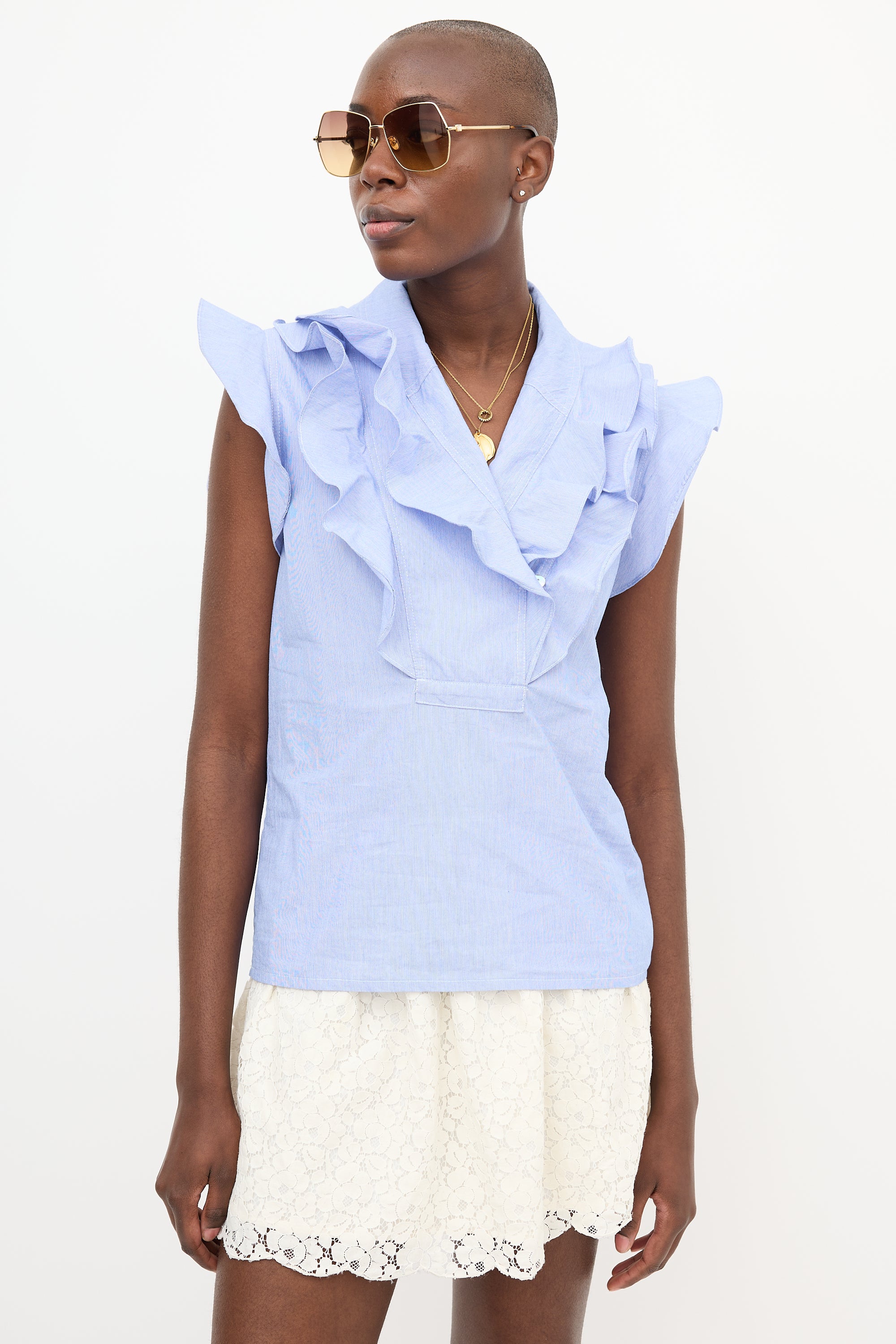 Horses Atelier Crossover Ruffle Blouse