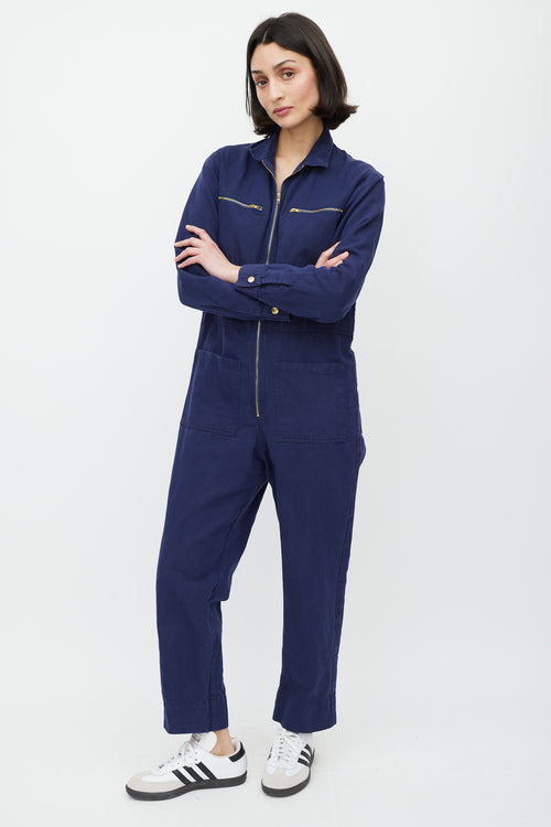 Horses Atelier Navy & Gold Zip Jumpsuit