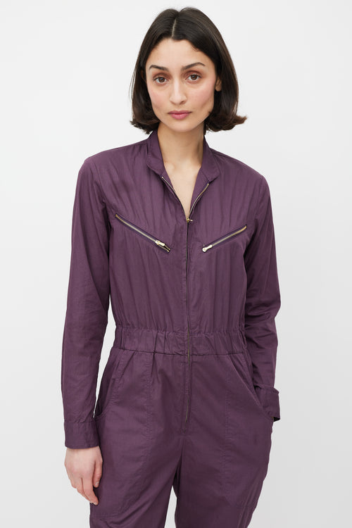 Horses Atelier Purple & Gold Zip Cotton Jumpsuit