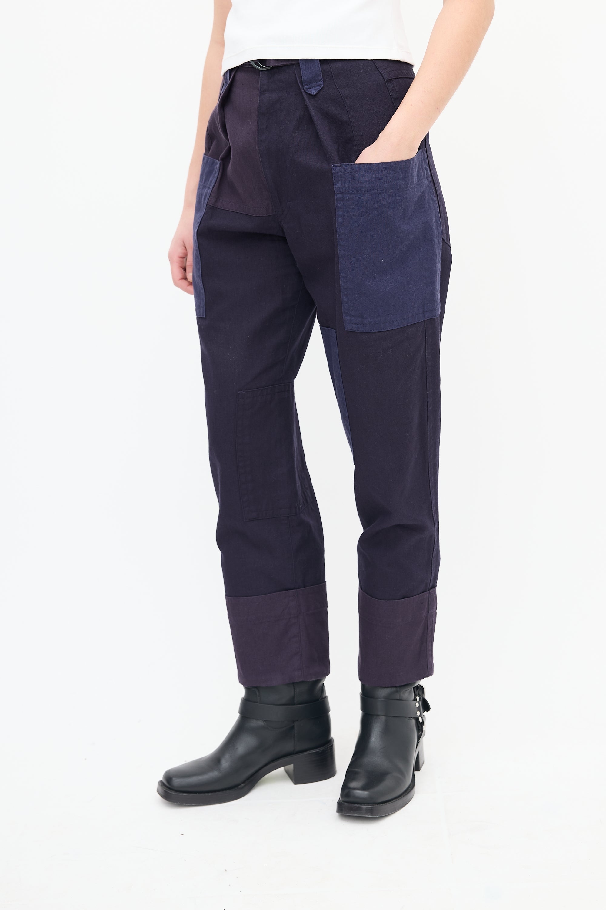 Isabel Marant Étoile Navy Patchwork Keyega Trouser