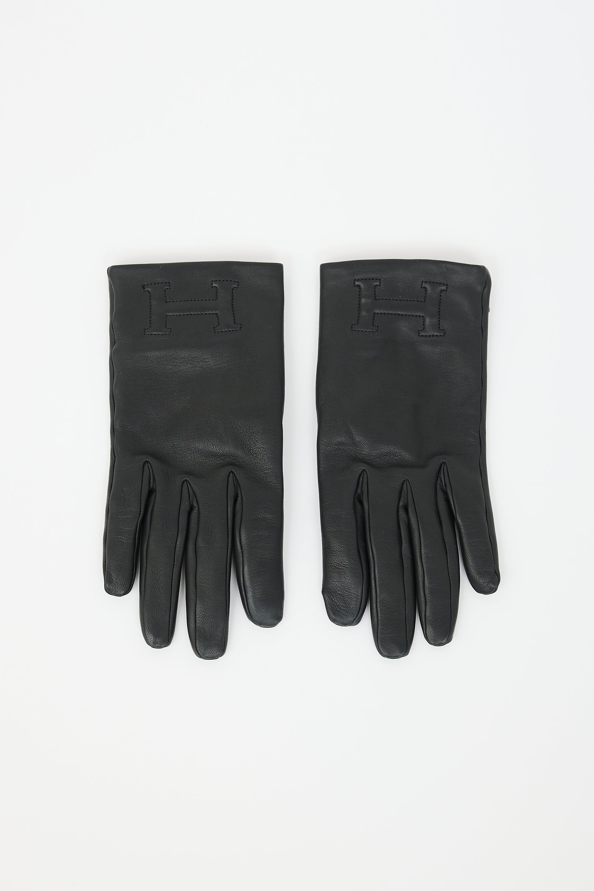 Hermès Leather Bastille H Gloves
