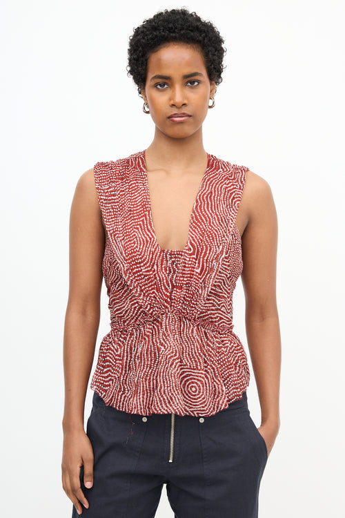 Isabel Marant Silk Speckle Peplum Blouse
