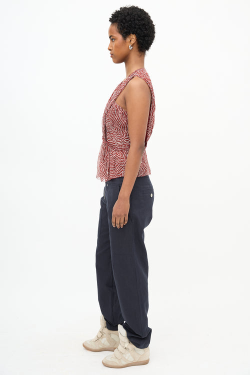Isabel Marant Silk Speckle Peplum Blouse