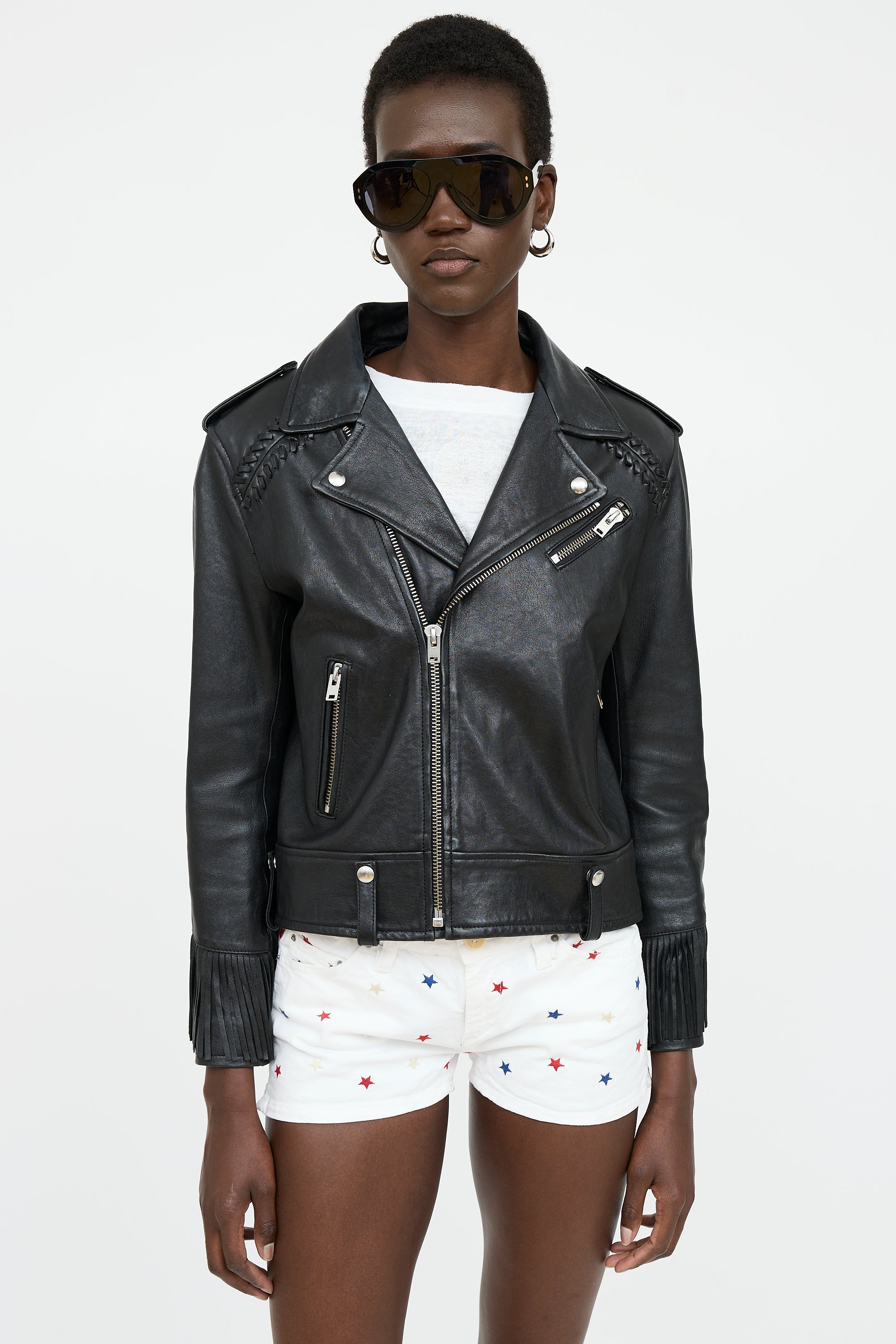 Iro Leather Fringe Jacket