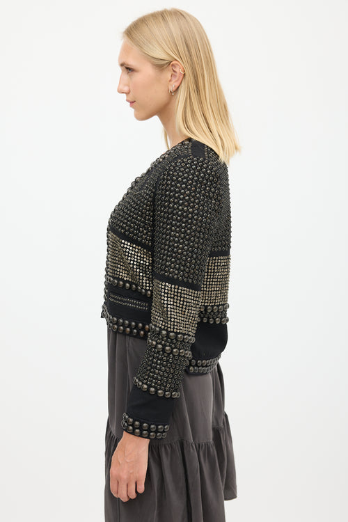 Isabel Marant Black & Bronze Wool Studded Jacket