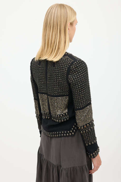 Isabel Marant Black & Bronze Wool Studded Jacket