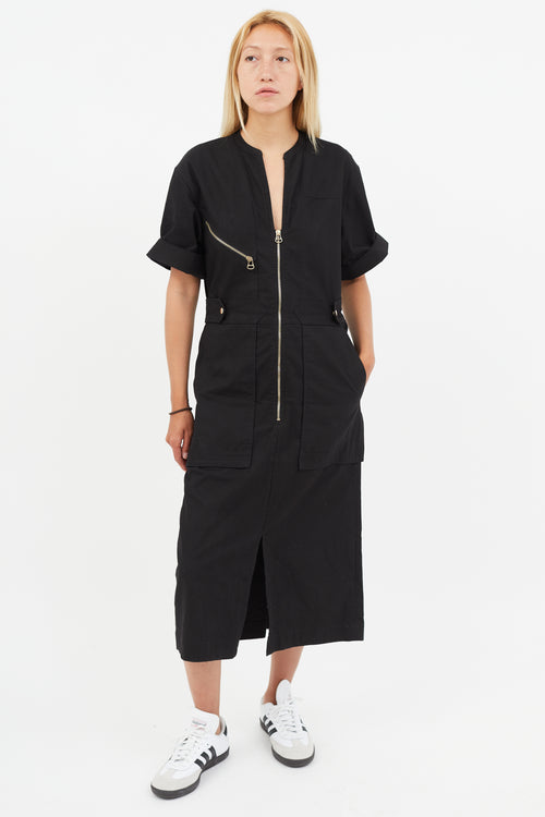 Isabel Marant Black & Gold Zip Dress