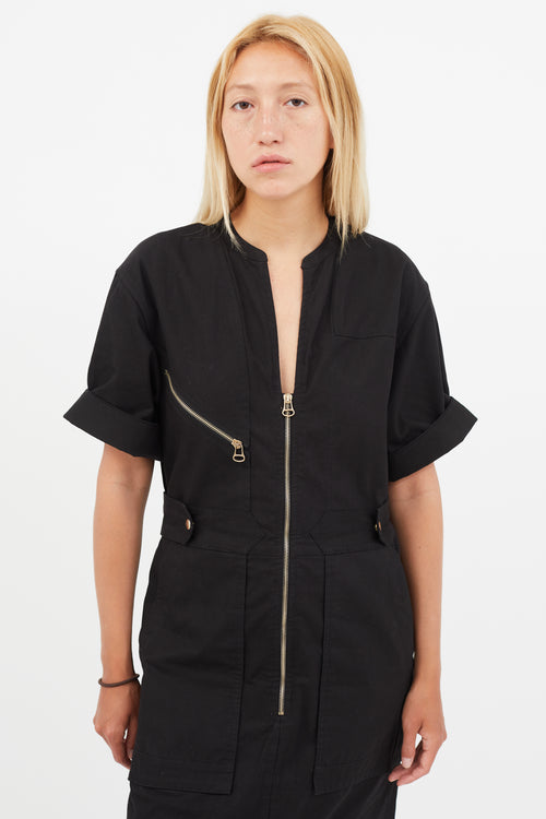 Isabel Marant Black & Gold Zip Dress