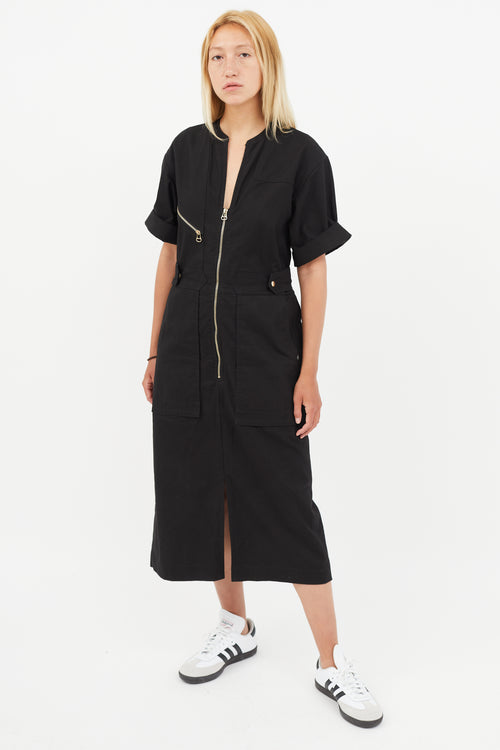 Isabel Marant Black & Gold Zip Dress