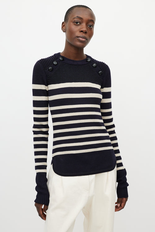 Isabel Marant Blue & White Stripe Knit Top
