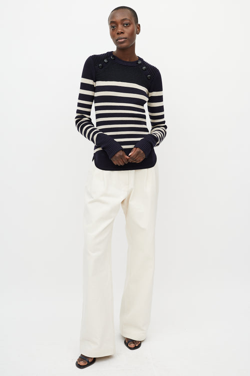 Isabel Marant Blue & White Stripe Knit Top