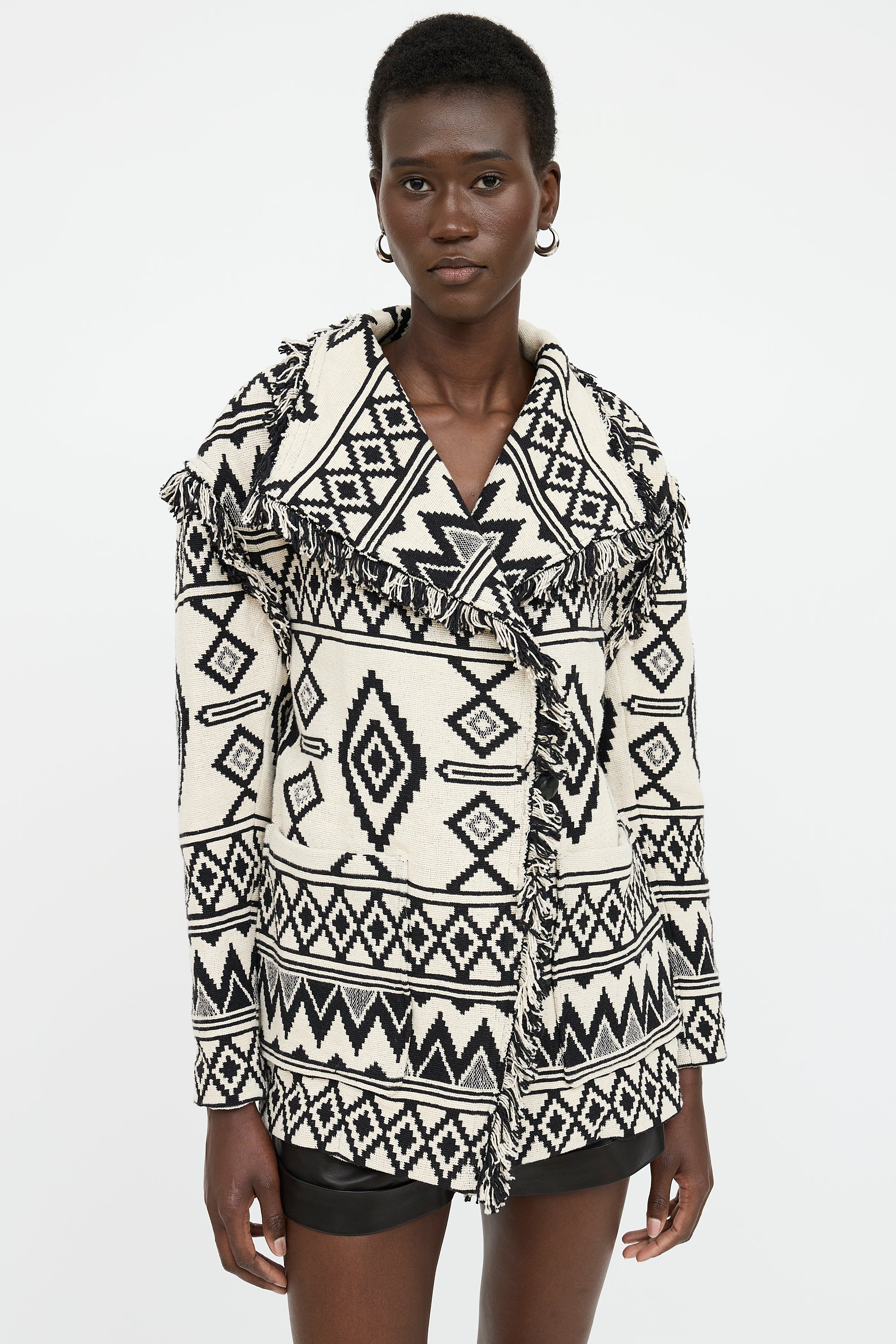 Isabel Marant Étoile Knit Geometric Fringe Jacket