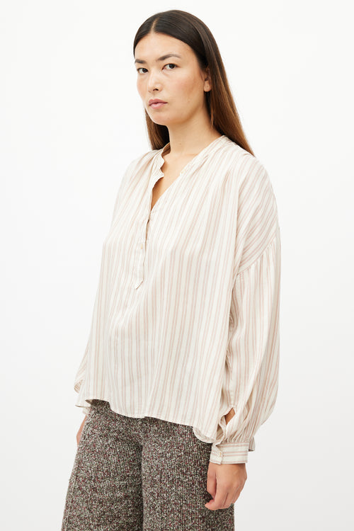 Isabel Marant Cream & Pink Striped Shirt