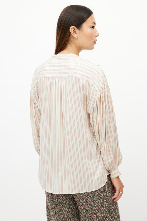 Isabel Marant Cream & Pink Striped Shirt