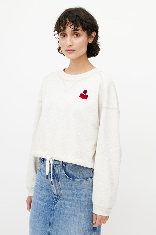 Isabel Marant Étoile Grey & Red Logo Sweatshirt