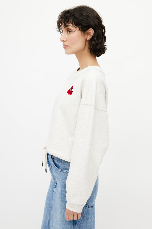 Isabel Marant Étoile Grey & Red Logo Sweatshirt