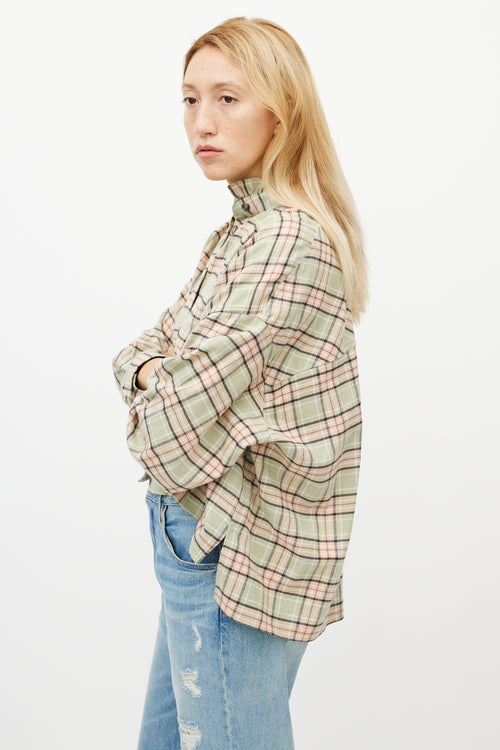 Isabel Marant Étoile Green & Pink Plaid Shirt