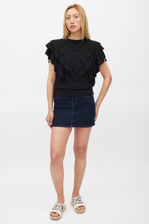Isabel Marant Étoile Black Ruffled Heaven Top