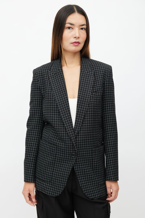 Isabel Marant Black & White Check Oversized Blazer