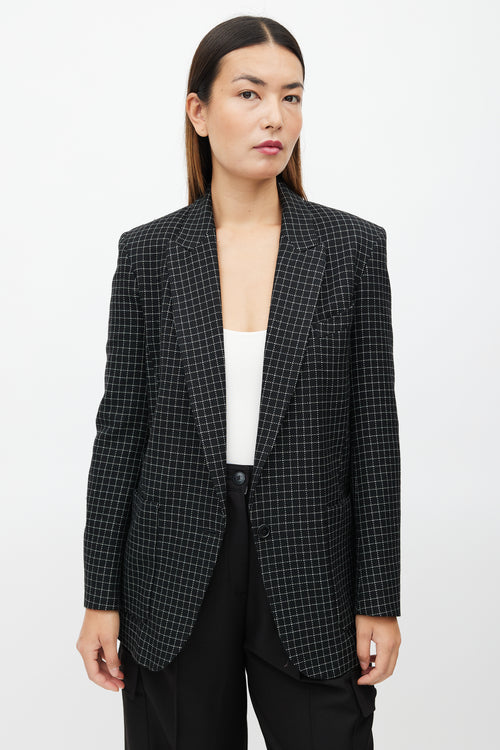 Isabel Marant Black & White Check Oversized Blazer