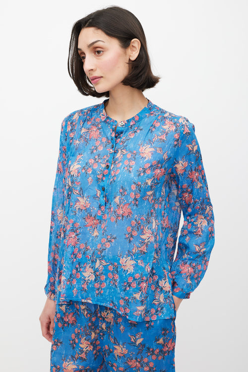 Isabel Marant Étoile Blue & Red Floral Co-Ord Set