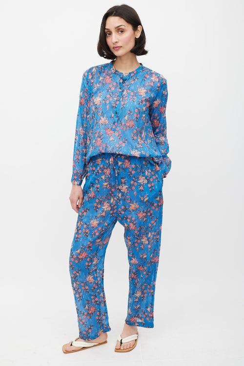 Isabel Marant Étoile Blue & Red Floral Co-Ord Set