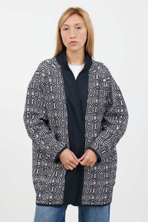 Isabel Marant Étoile Blue & White Gemotric Print Jacket