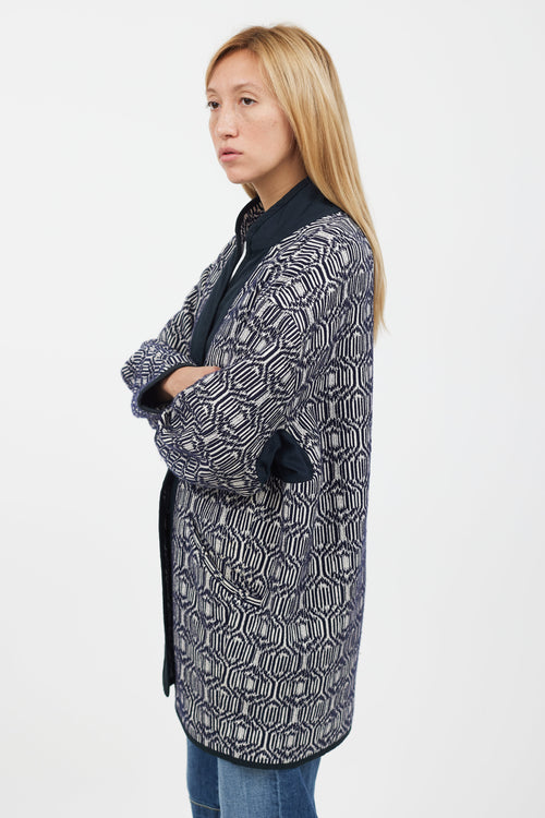 Isabel Marant Étoile Blue & White Gemotric Print Jacket