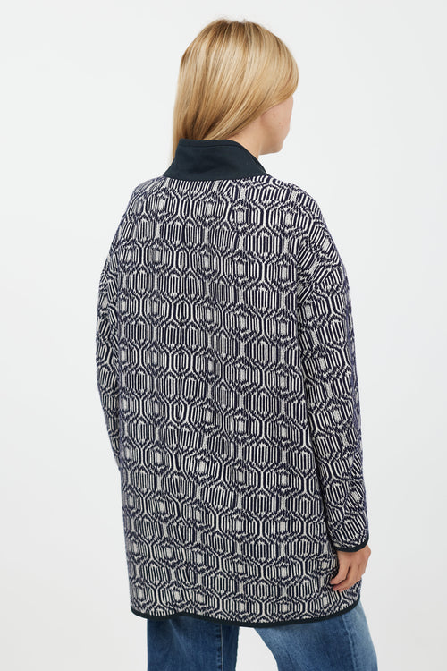 Isabel Marant Étoile Blue & White Gemotric Print Jacket