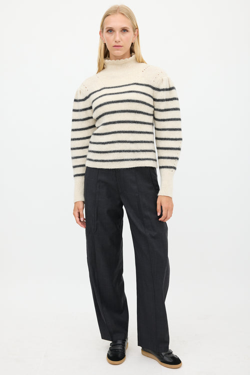 Isabel Marant Étoile Cream & Black Wool Striped Sweater