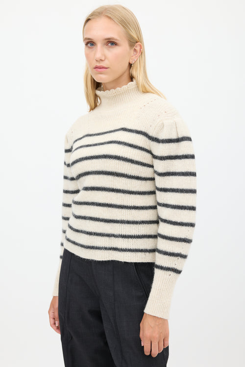 Isabel Marant Étoile Cream & Black Wool Striped Sweater