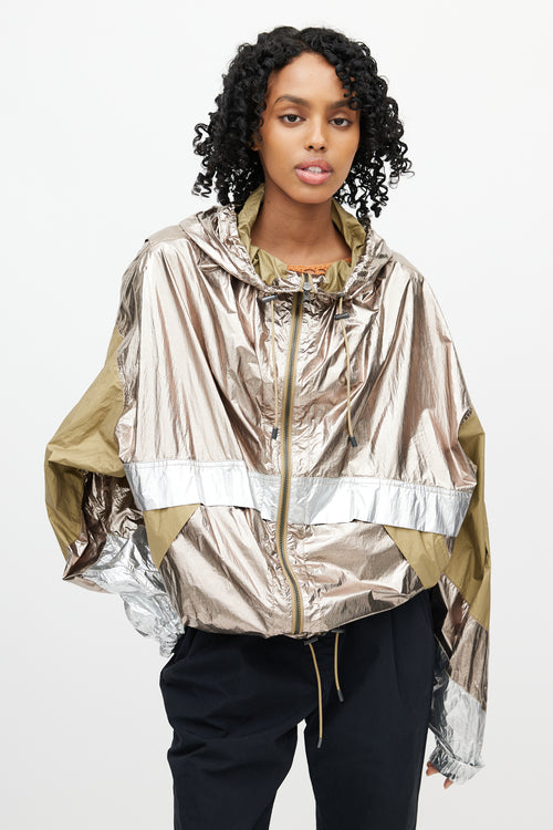 Isabel Marant Étoile Green & Gold Metallic Hooded Jacket