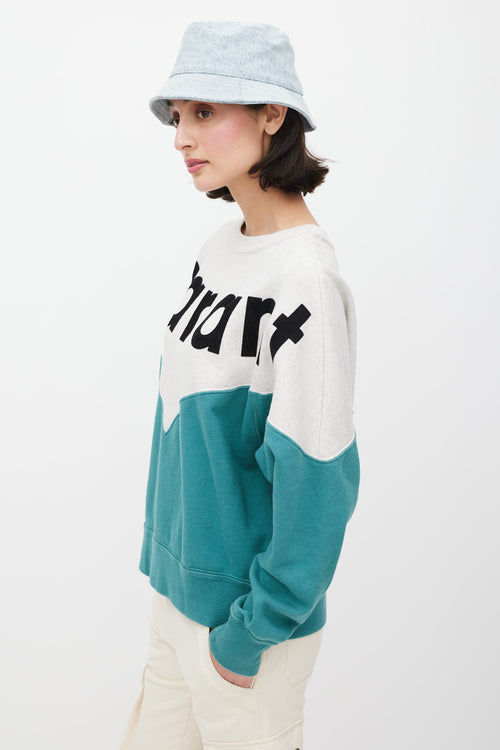 Isabel Marant Étoile Green & Multicolour Logo Sweatshirt