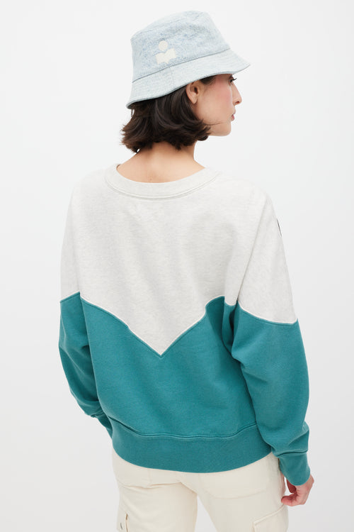 Isabel Marant Étoile Green & Multicolour Logo Sweatshirt