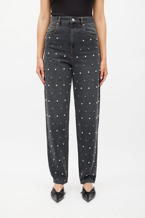 Isabel Marant Étoile Grey & Silver Pearl Corsy Jeans