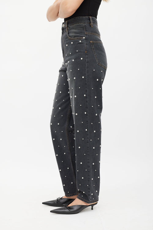 Isabel Marant Étoile Grey & Silver Pearl Corsy Jeans