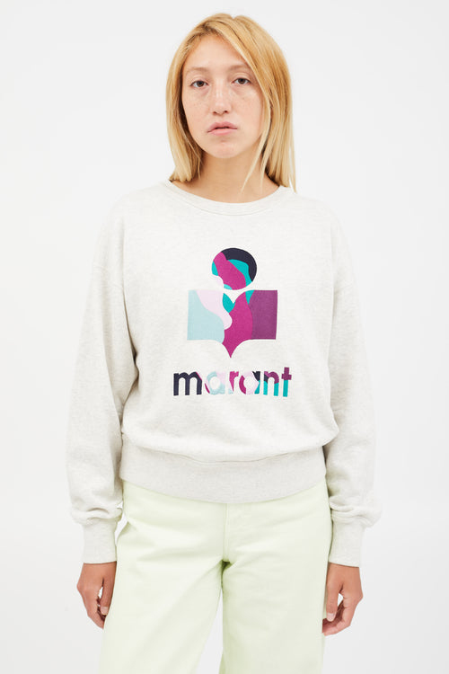 Isabel Marant Étoile Grey & Multicolour Mobyli Logo Sweatshirt