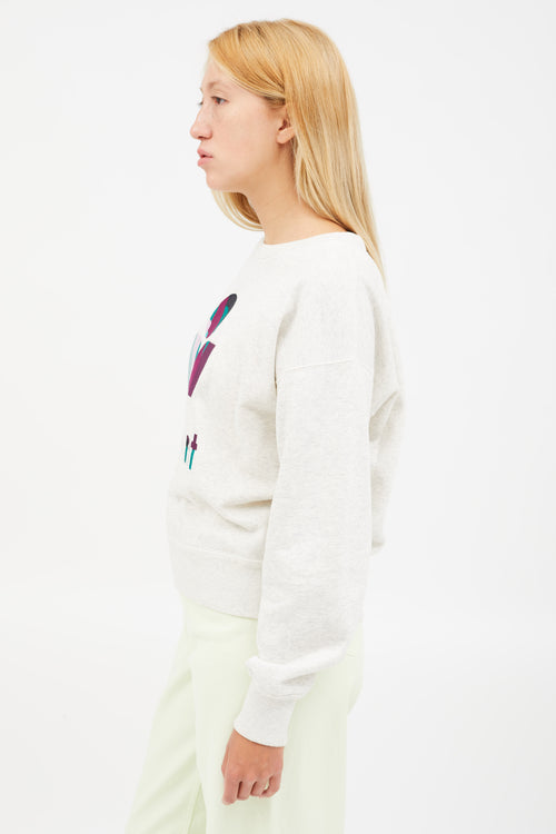 Isabel Marant Étoile Grey & Multicolour Mobyli Logo Sweatshirt