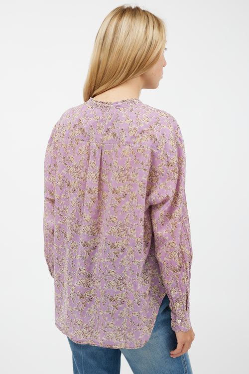 Isabel Marant Étoile Purple & Cream Floral Shirt
