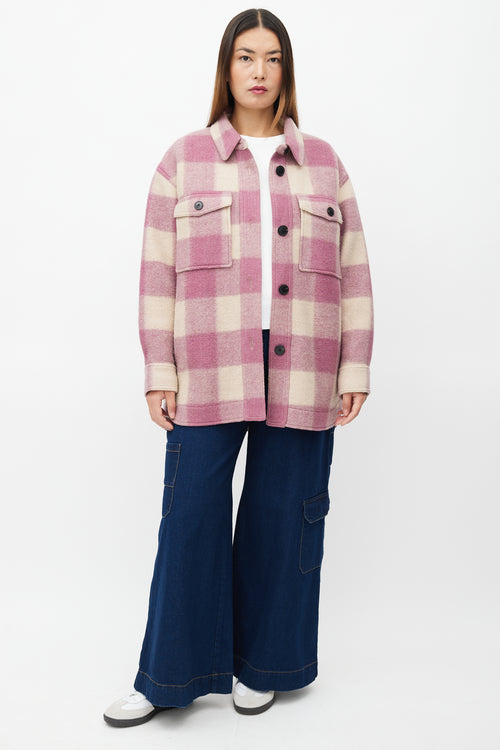 Isabel Marant Étoile Purple & Cream Wool Haverli Check Jacket