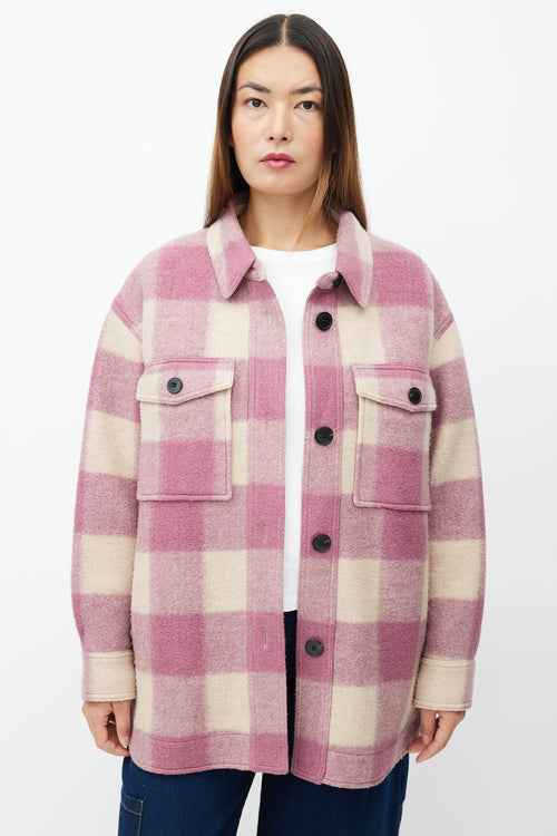 Isabel Marant Étoile Purple & Cream Wool Haverli Check Jacket