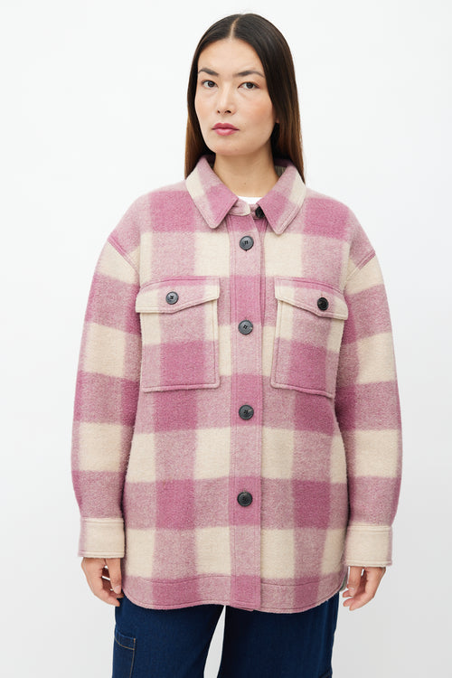 Isabel Marant Étoile Purple & Cream Wool Haverli Check Jacket