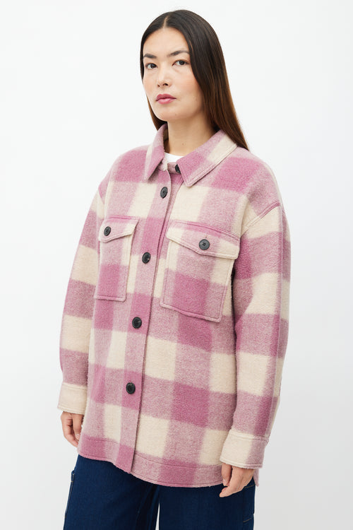 Isabel Marant Étoile Purple & Cream Wool Haverli Check Jacket